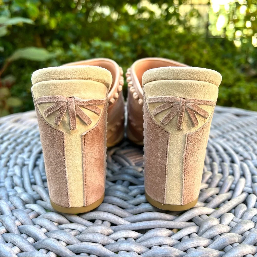 NWOT Sigerson Morrison Philip Suede Open Toe Mule Blush Sz 7.5 - Picture 8 of 11